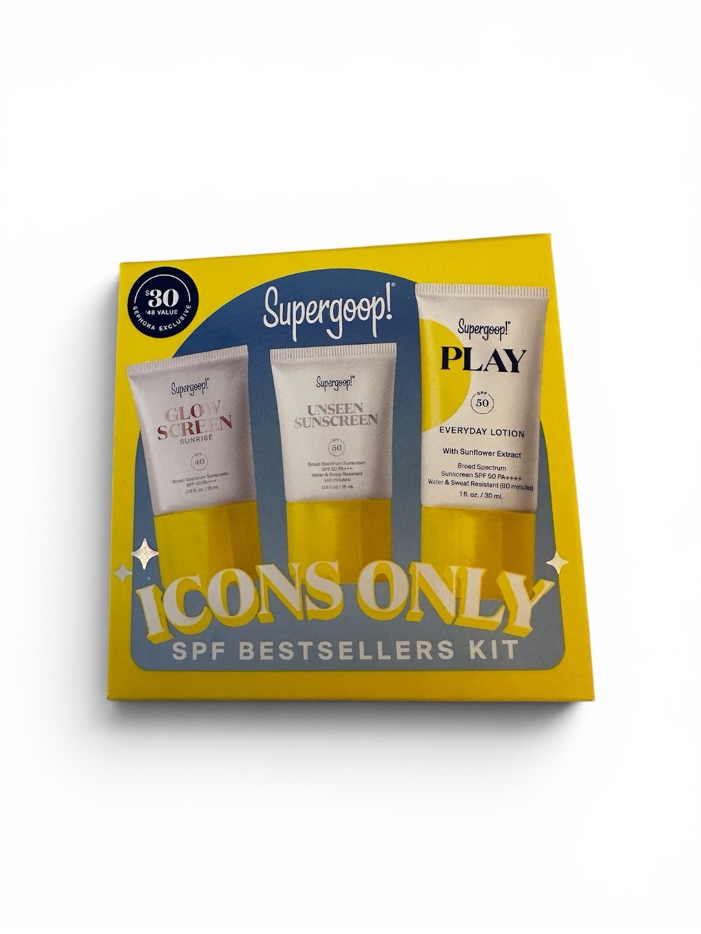 Supergoop! Icons Only SPF Bestsellers Kit - Yellow & Blue Accents